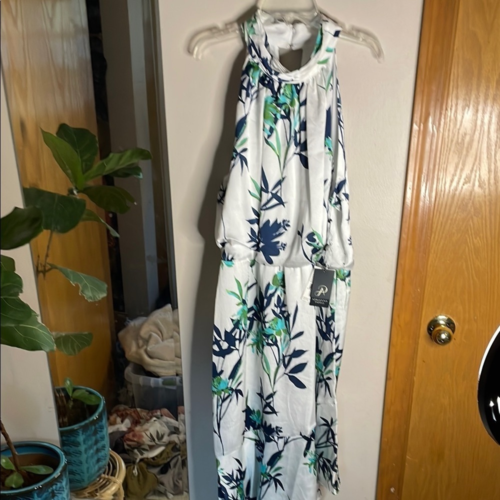 Adrianna Papell White and Blue Floral Dress - Picture 2 of 5